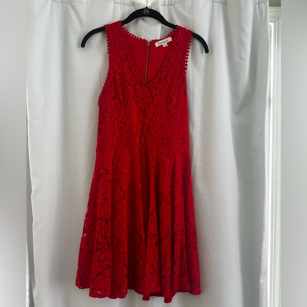 Francesca's Collections Vibrant Red Lace Dress
